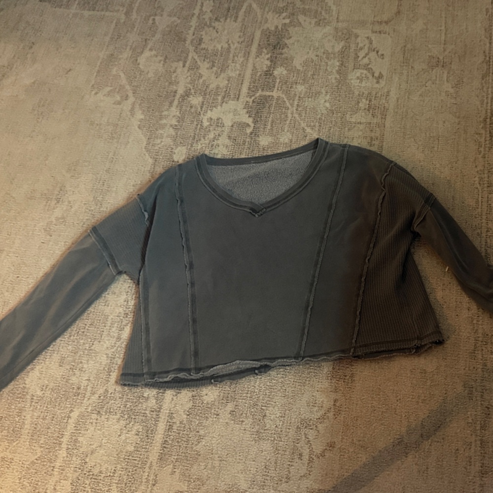 American Eagle Outfitters Charcoal Long Sleeve Top